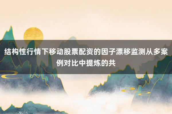 结构性行情下移动股票配资的因子漂移监测从多案例对比中提炼的共
