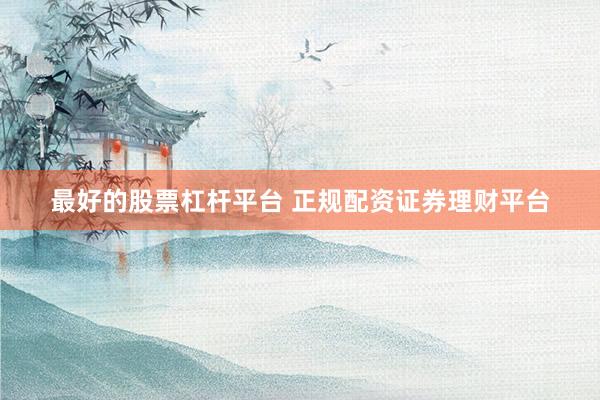 最好的股票杠杆平台 正规配资证券理财平台