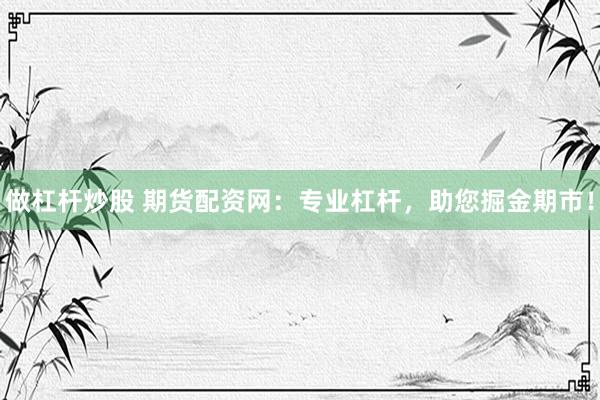 做杠杆炒股 期货配资网：专业杠杆，助您掘金期市！