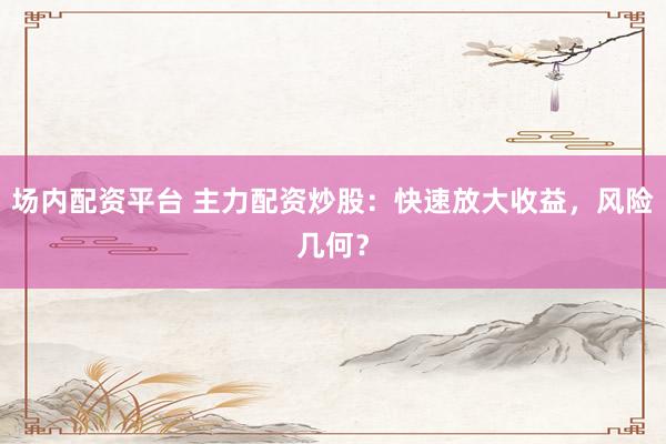 场内配资平台 主力配资炒股：快速放大收益，风险几何？