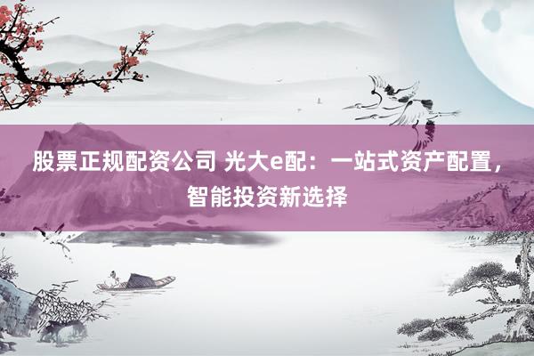 股票正规配资公司 光大e配：一站式资产配置，智能投资新选择